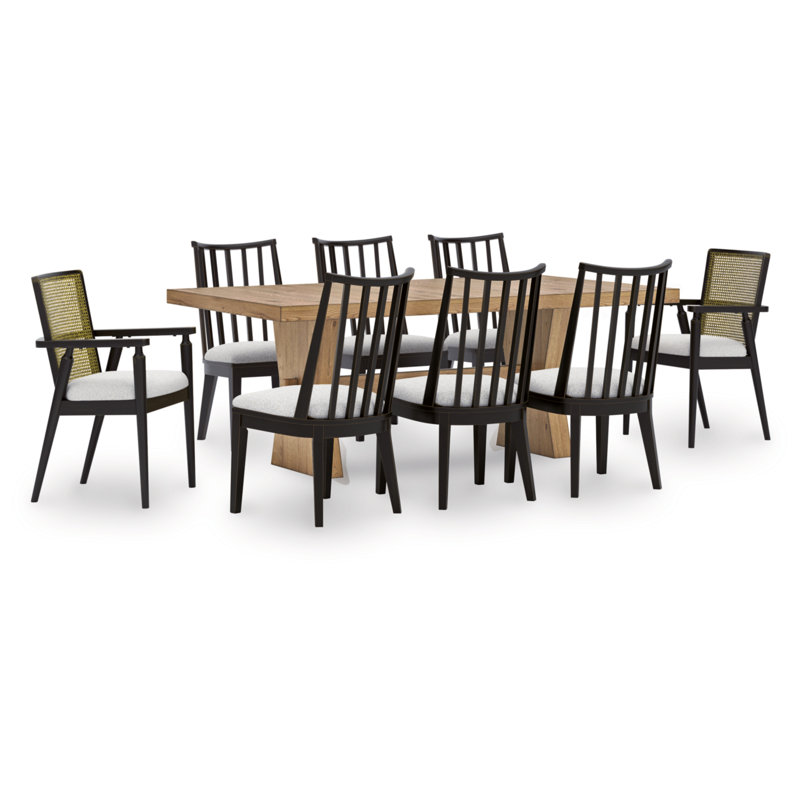 Galliden 9-Piece Dining Package, 9 Pieces: Table, 2 Arm Chairs, 6 Side Chairs