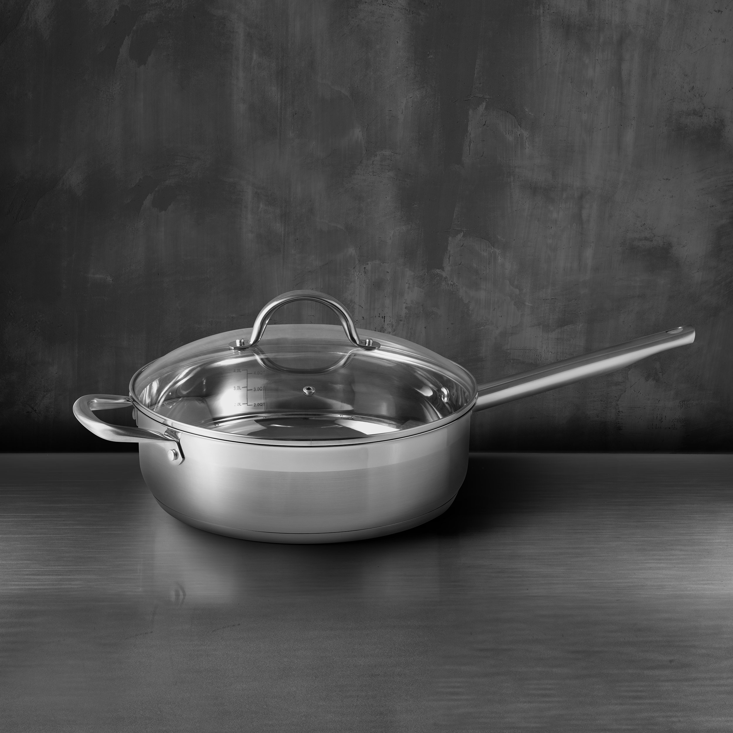 5 Quarts Stainless Steel Sauteuse Pan with Lid