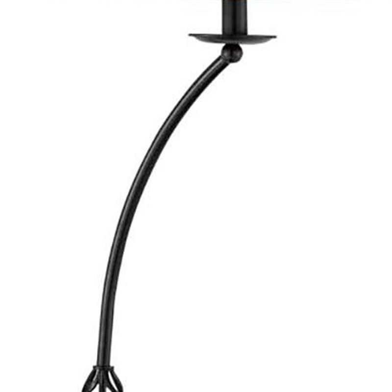 Lampe sur pied à plateau 62 "noir avec abat-jour empire brun 62"
