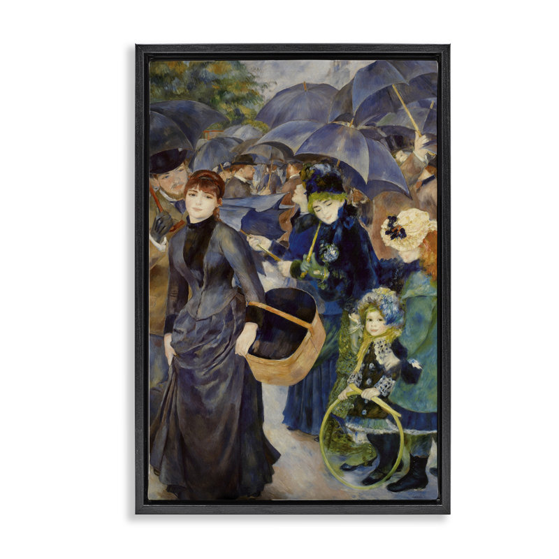 Cadre flottant The Umbrellas Renoir, conception de la collection Master, Cadre flottant noir de jais, H 25 po x l 17 po