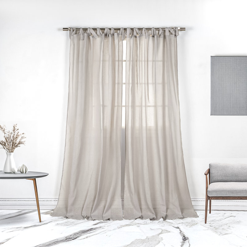 Paire de rideaux semi-transparents avec passants Elyse One Allium Way®, L 58 po x L 96 po, Gris clair