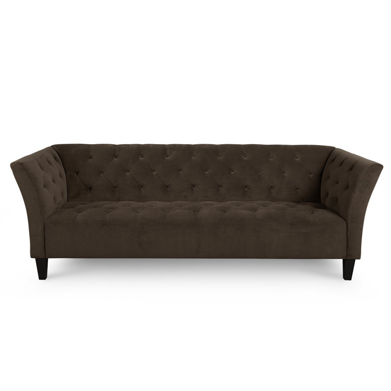 Carruth Upholstered 91'' Sofa, Bella Chocolate Performance Velvet