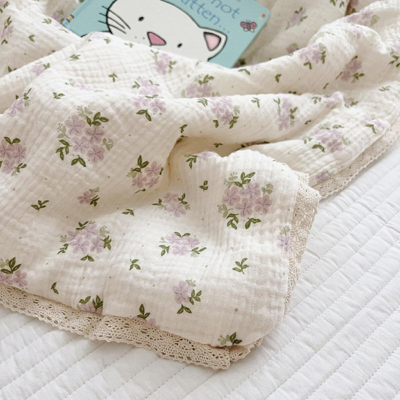 Cute Pattern 2-Layer Muslin Cotton Quilt/Blanket