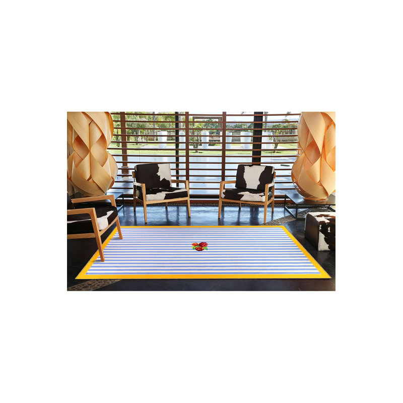 Tapis bleu tissé à motif floral lavable à la machine, Sous-tapis carré 3 pi 11 po inclus
