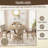 Set of 2 Dining Counter Height Chairs Modern Farmhouse Rustic Look Distressed Design Ladderback Solid Wood