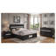 Ensemble de chambre à coucher 3 pièces Isadora noir, format King oriental, comprenant un lit de rangement, une commode et une table de chevet.