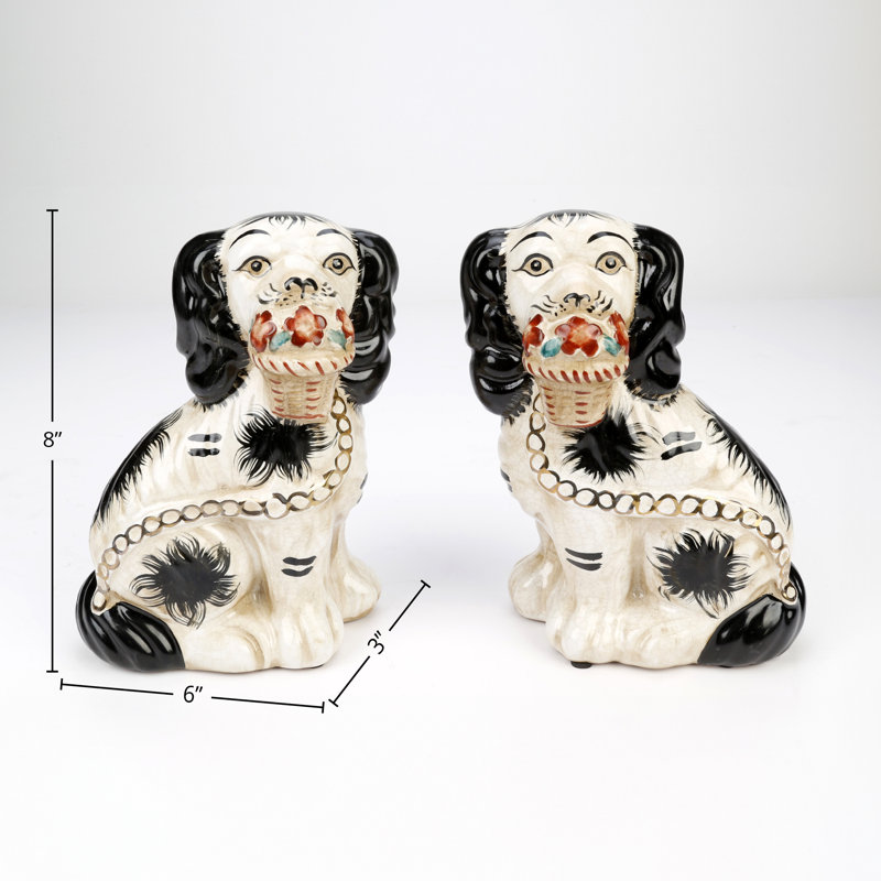 Paire de chiens avec paniers 8 "Schaefer Staffordshire, Noir
