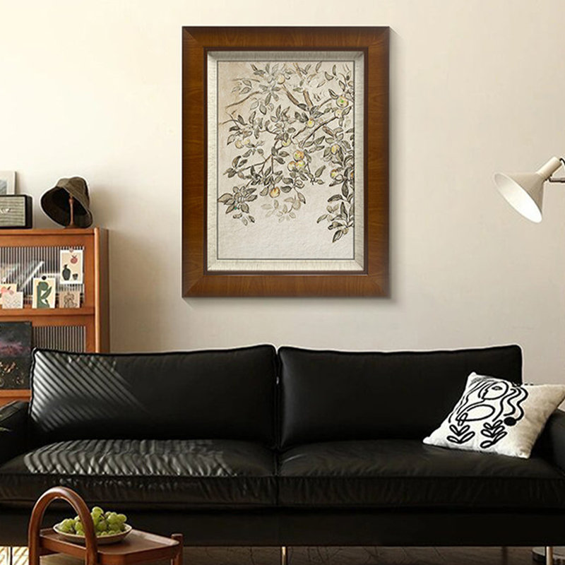 Art mural Mid-Century moderne en tissu pour le salon, H 31,50 po x L 23,62 po x l 1,97 po