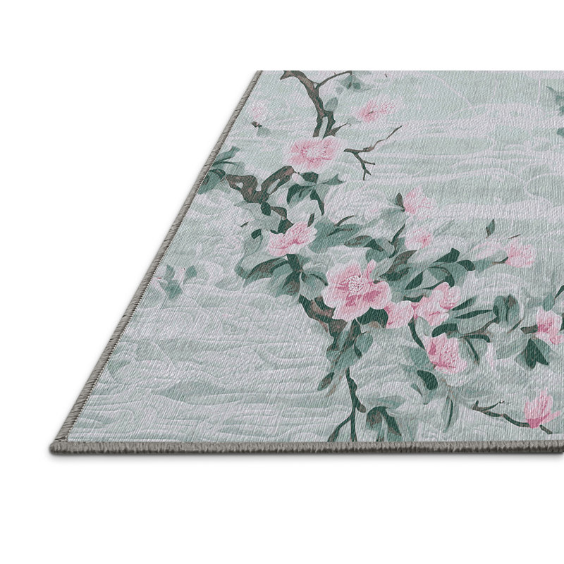 Machine Washable Gray Area Rug, Runner 2' x 4'