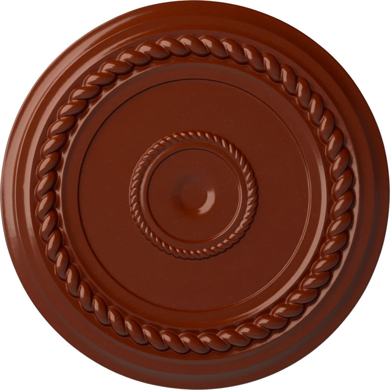 Endurathane Alexandria Rope Ceiling Medallion, 19 5/8"OD x 1 1/2"P (Fits Canopies up to 4 5/8"), Hand-Painted Firebrick Finish