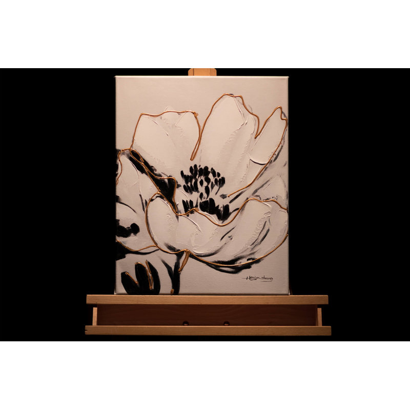 Hand -painted White Innocent Flower Acrylic Painting