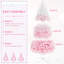 Arbre de Noël artificiel floqué rose avec support pliable-105939745-101270781