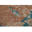 Tapis orange en laine noué à la main de conception unique 2 pi 11 po x 3 pi 11 po New Age