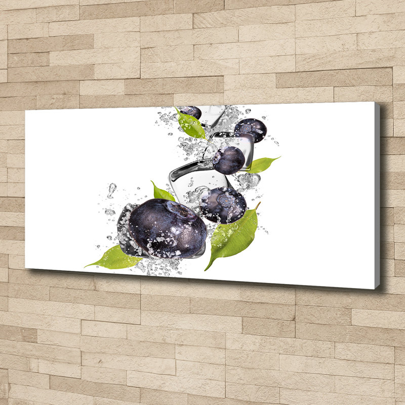 Blueberries With Ice - Wrapped Canvas Print