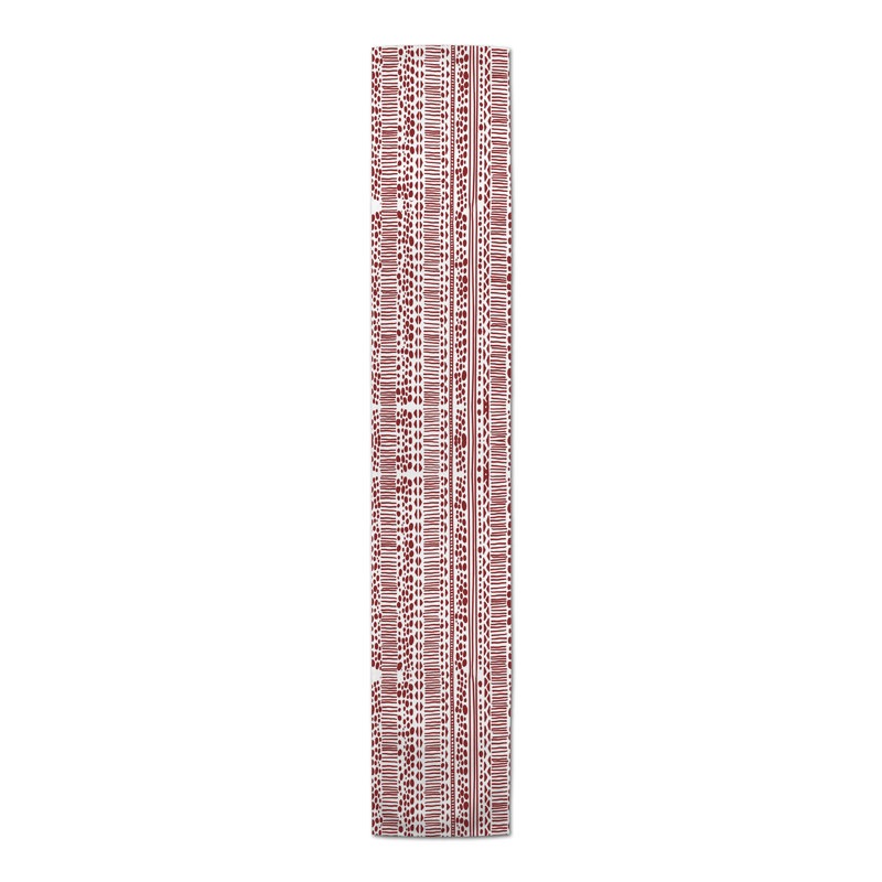 Virgilina Rectangle Polyester Table Runner, 72'' x 16'', Red