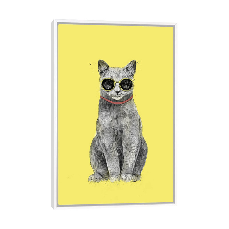 Summer Cat by Balazs Solti - Print on Canvas, White Framed, 66.04 cm H x 45.72 cm W