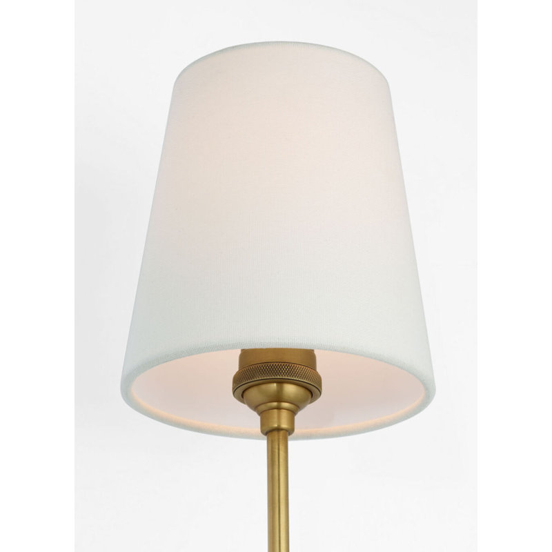 Vendome 26" Single Sconce with Linen Shade, Hand-Rubbed Antique Brass