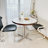 White&Silver Round Sintered Stone Dining table