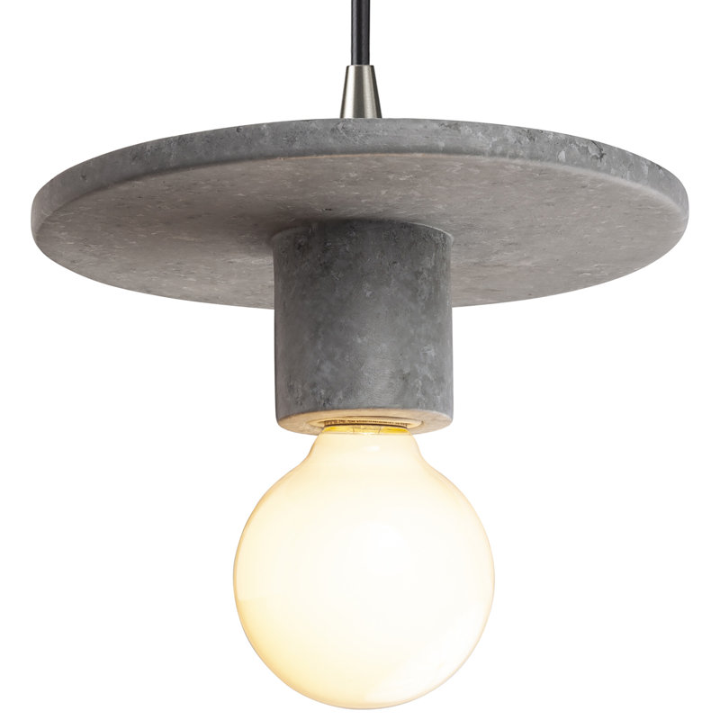 Luminaire suspendu à 1 lumière Leni, Béton, Nickel brossé