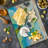 Ambesonne Modern Cutting Board Large Size Cartoon Like Waves Multicolor