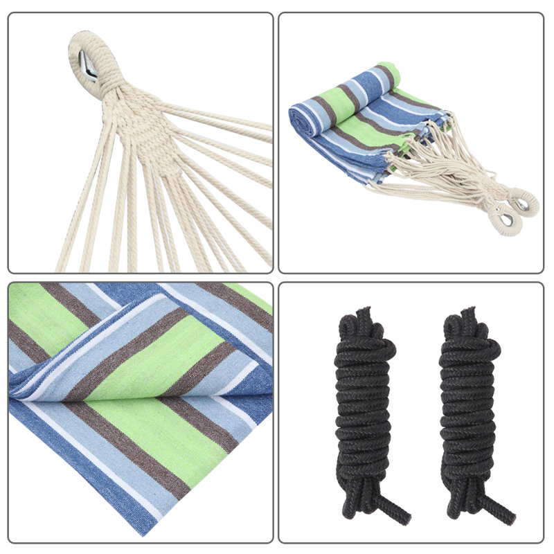 Hamac double portatif Figura, Vert / bleu / noir