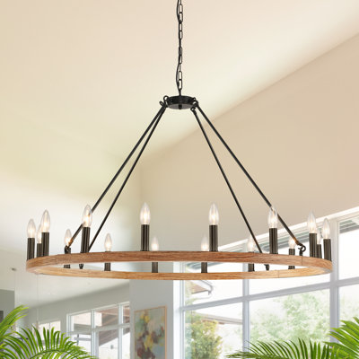 Mendy 16 - Light Dimmable Wagon Wheel Chandelier