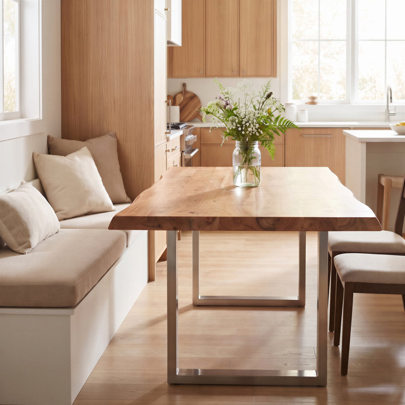 Brooks Dining Table, 29.75"H x 79"L x 40"W, Teak, Pewter