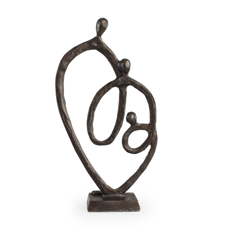 Zylstran Abstract Family of 3 Bronze Sculpture