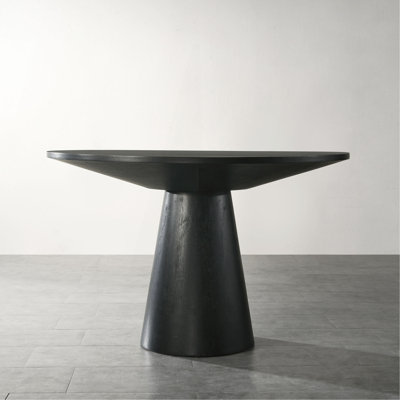 Roundhill Furniture Rocco Contemporary 48" Pedastal Dining Table, Ebony