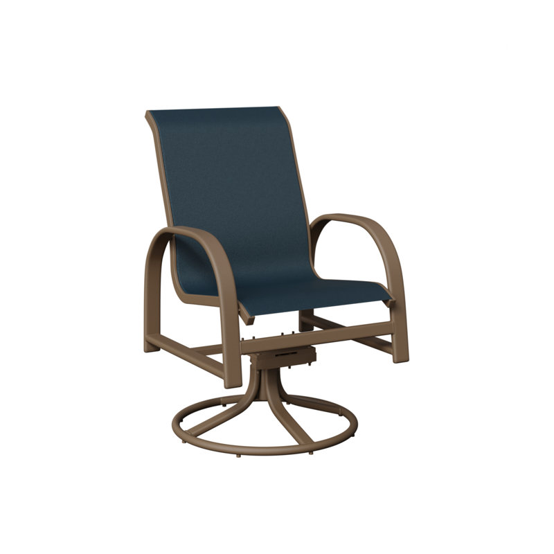Chaise berçante pivotante en aluminium et argile Amma, Marine, Argile d'aluminium