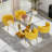 Rectangle Pedestal Dining Set with Woven Dining Chair-514036283-514036300