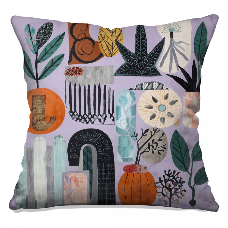 Abstract Botanical Elements Double Sided Throw Pillows, 16 x 16 inches