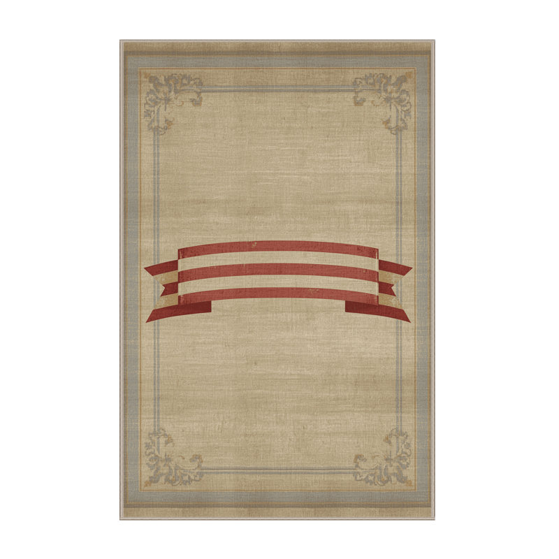 Tapis brun et beige à motif abstrait moderne et contemporain lavable à la machine Moravian du 4 juillet, 2 x 4