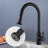 Pull Down Single Handle  Kitchen sink Faucet in Matte Black-111996128