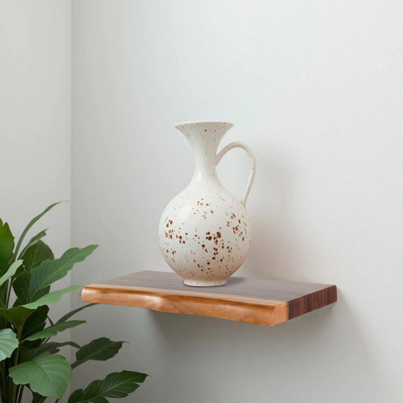 2 Piece Wood Floating Shelf, 3.6cm H x 61cm W x 20.3cm D