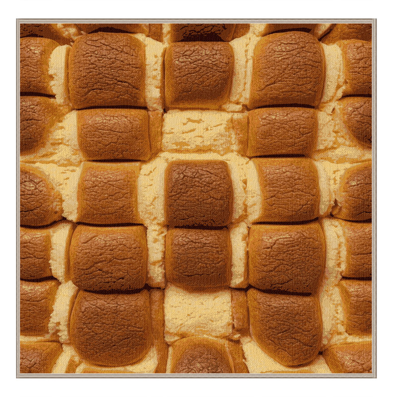  Washable Pound cake Desserts Area Rug, Square 5'