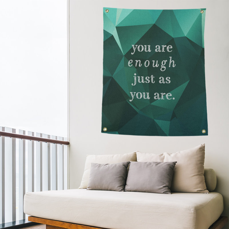 Tapisserie «Polyester You Are Enough» en polyester, H 59 pi x l 50 po, Émeraude