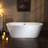 59" x 30" Freestanding Acrylic Soaking Tub - Glossy White, Glossy Black, or Black Exterior/White Interior, 5 Trim Finish Options-105324184-79603569