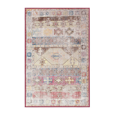 Tapis traditionnel rose / rouge / bleu