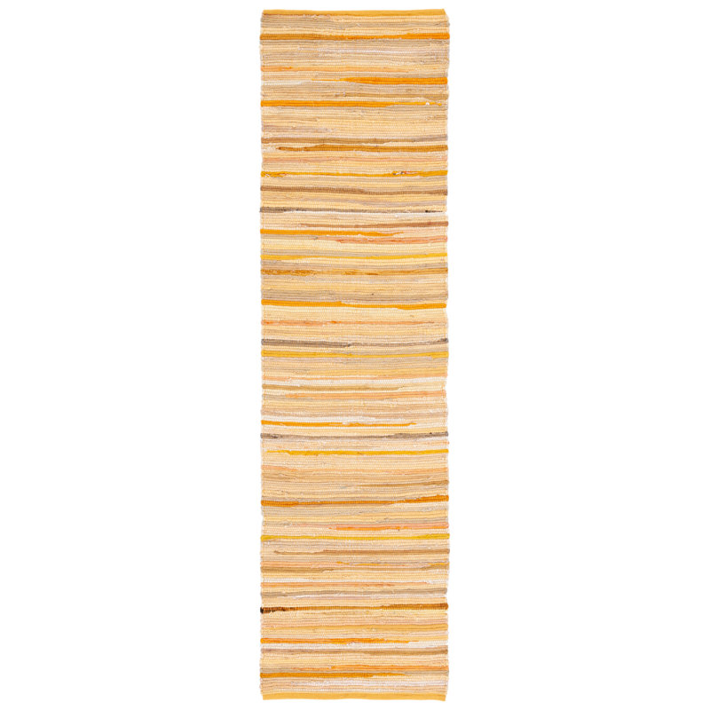 Caldina Hand Woven Cotton Striped Rug, Runner 2'3" x 6'