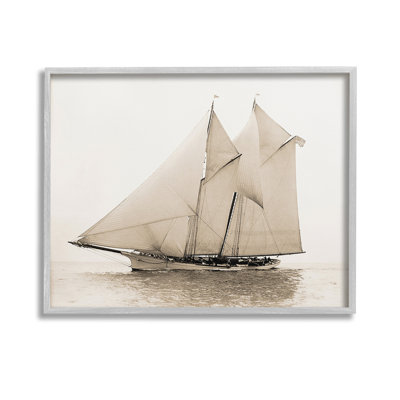 Yacht à voile rétro, estampe numérique par GraffiTee Studios