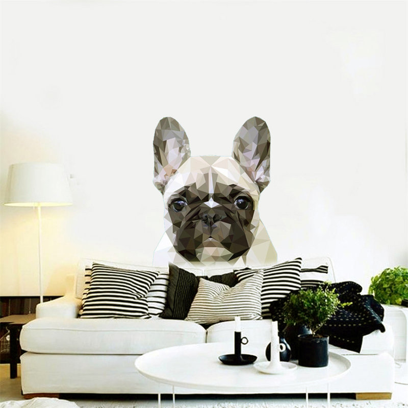 Décalcomanie murale Français Bulldog, H 55 po x l 46 po
