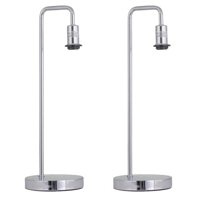 Hamidah 46Cm Polished Chrome Table Lamp Base Set