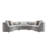 Ivria Gray Boucle Sectional Sofa W/9 Pillows