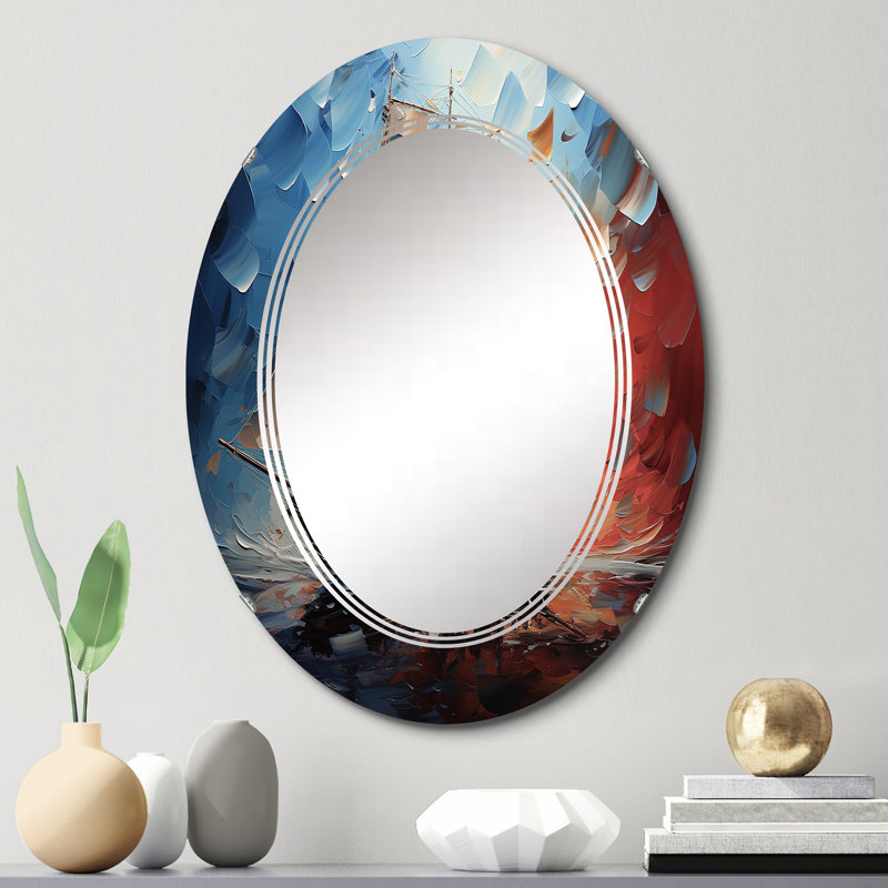 Dipaydran - Miroir mural moderne ovale, 30 po x 20 po