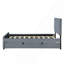Lit plateforme tapissier simple en velours avec lit gigogne simple-1414730019