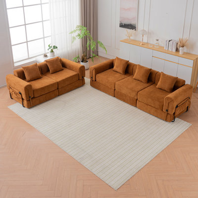 Triple canapé inclinable pliable café