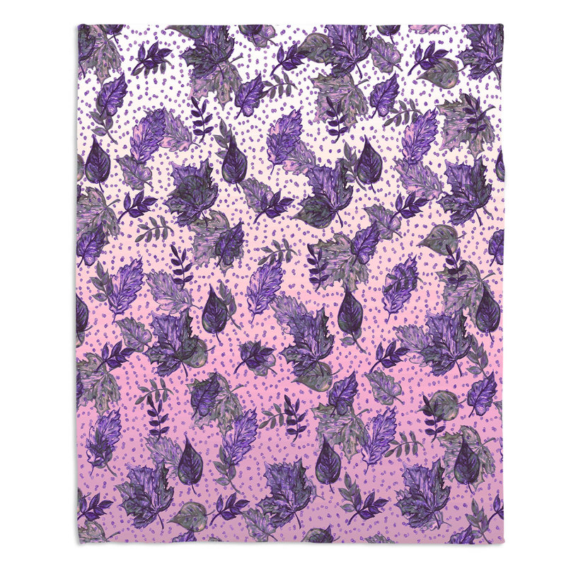 Couverture mauve sherpa douce dégradé automne, l 68 po x L 80 po