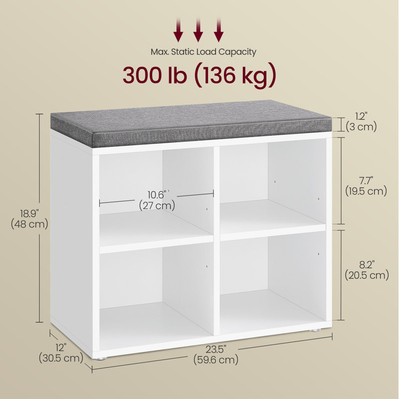 4 Pair Shoe Storage Bench