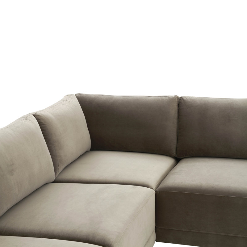 Canapé modulaire réversible 5 pièces Deirdre, Velours taupe